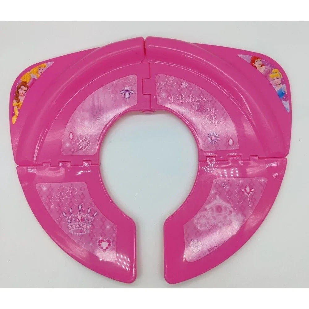Ginsey Travel Folding Potty Cover Seat Pink Disney Princess Cinderella, Belle,